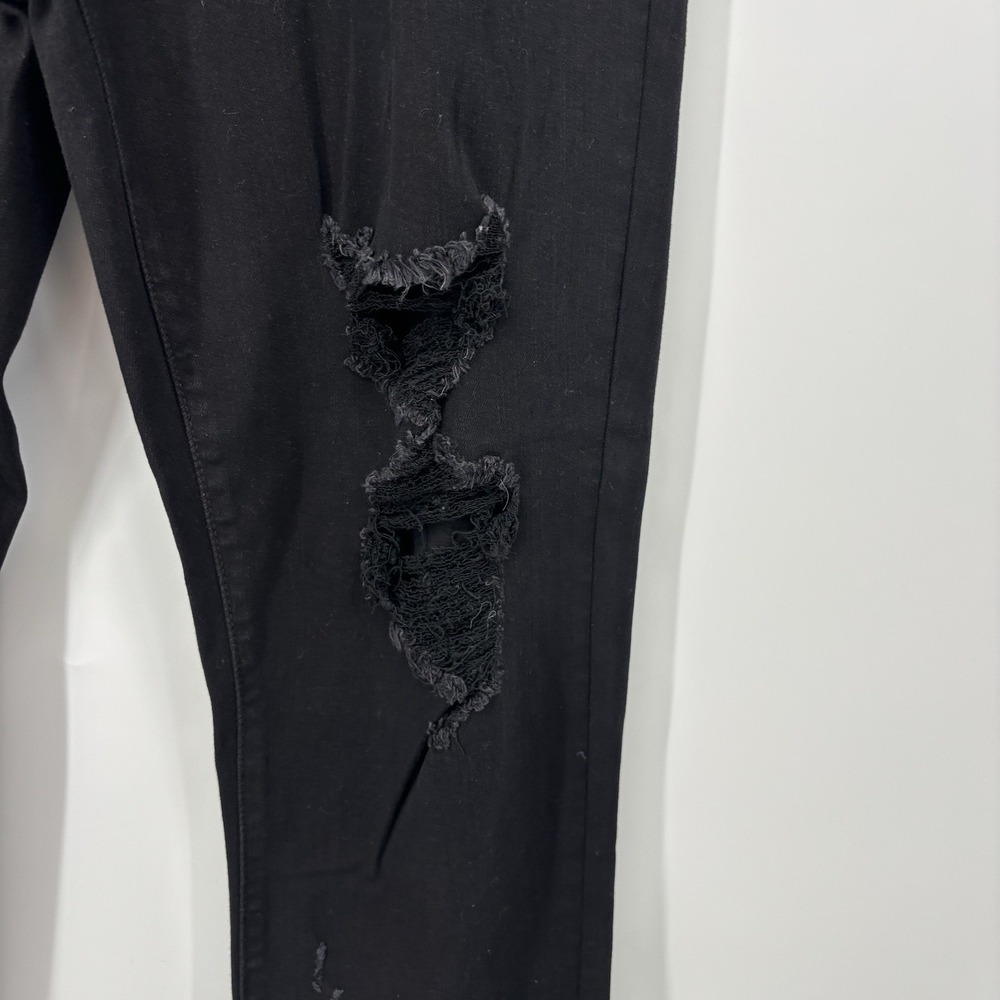 Judy Blue Jeans Womens 15/32 Black Boyfriend Fit Ripped Distressed High Rise - Picture 4 of 13